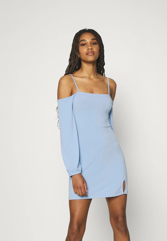 NA-KD PAMELA REIF OFF SHOULDER MINI DRESS - Robe En Jersey - Dusty Blue 1 NA-KD PAMELA REIF OFF SHOULDER MINI DRESS - Robe En Jersey - Dusty Blue