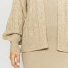 NA-KD CABLE CARDIGAN - Pullover - Beige -NA-KD Soldes Magasin 00c3770991564815ab2332260a514974