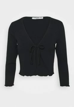 NA-KD FRONT TIE CARDIGAN - Gilet - Black