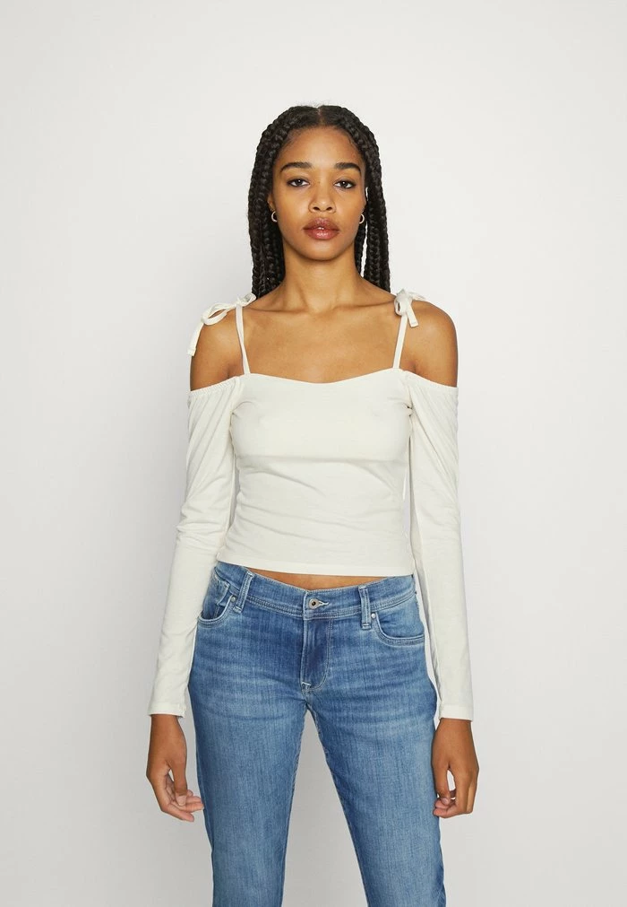 NA-KD BOW DETAIL - T-shirt à Manches Longues - Gardenia 1 NA-KD BOW DETAIL - T-shirt à Manches Longues - Gardenia