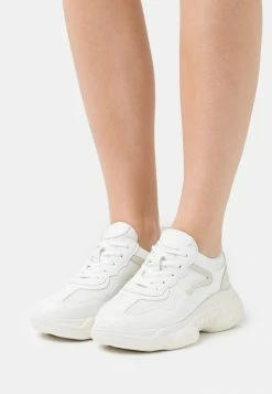 NA-KD MIXED UPPER TRAINERS - Baskets Basses - White