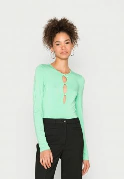 NA-KD KEYHOLE LONG SLEEVE - T-shirt à Manches Longues - Green
