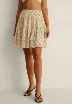 NA-KD Jupe Trapèze - Cream Floral
