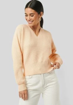 NA-KD OVERLAP KNITTED TIE - Pullover - Beige