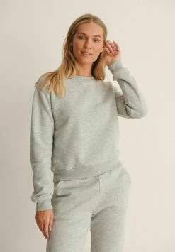 NA-KD Sweatshirt - Light Grey Melange