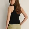 NA-KD ORGANIC GERIPPTES - Débardeur - Black -NA-KD Soldes Magasin 07b86f3a64b242e196949598d14bb1df