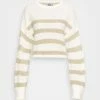NA-KD STRIPED CROPPED - Pullover - Green/beige -NA-KD Soldes Magasin 08f8a9cf206f4c569b7e301c65a3b8d3