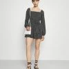 NA-KD PAMELA REIF X ZALANDO OVERLAPPED FRILL MINI DRESS - Robe De Jour - Black -NA-KD Soldes Magasin 092b351b5af641218e34fcf441c0de23