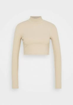 NA-KD OPEN BACK KNOT DETAIL - T-shirt à Manches Longues - Beige