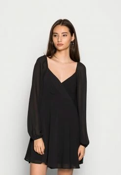 PAMELA REIF X NA-KD - OVERLAPPED DETAIL DAY DRESS - Robe De Jour - Black