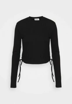 NA-KD DRAWSTRING DETAIL - T-shirt à Manches Longues - Black
