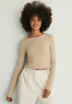 NA-KD T-shirt à Manches Longues - Beige