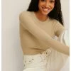 NA-KD Pullover - Beige -NA-KD Soldes Magasin 0db2af38d413400c9f93cea9b1711a11