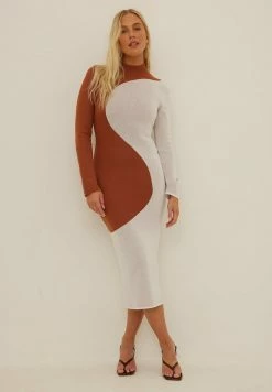 NA-KD Robe Fourreau - White Orange