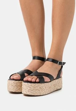 NA-KD BRAIDED FLATFORM - Sandales à Plateforme - Black