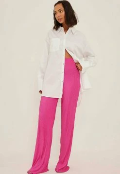 NA-KD PLISSIERTE - Pantalon Classique - Pink