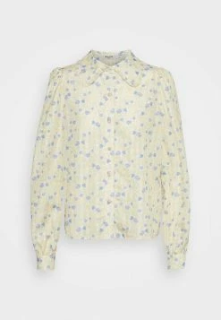 NA-KD BUTTON UP COLLAR BLOUSE - Chemisier - Yellow Flowers