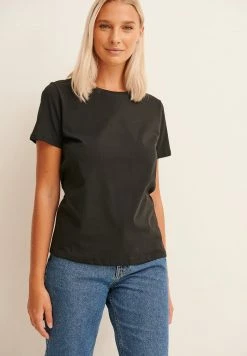 NA-KD 2 PACK ORGANIC CREW - T-shirt Basique - Black