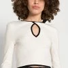 NA-KD KEYHOLE SEAM - T-shirt à Manches Longues - Offwhite -NA-KD Soldes Magasin 1195dee32dfb4b1b83159876e2e5cff0