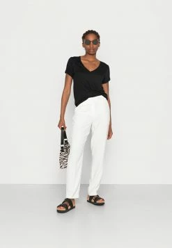 NA-KD V NECK TEE 2 PACK - T-shirt Basique - Black/white