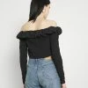 NA-KD OFF SHOULDER - T-shirt à Manches Longues - Black -NA-KD Soldes Magasin 129431e689bb46779741f0a27e3659aa