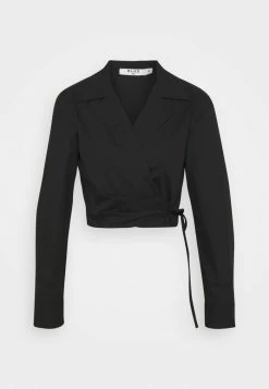 NA-KD OVERLAP CROPPED - Blouse - Black