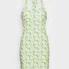 NA-KD HALTERNECK MINI DRESS - Robe En Jersey - Green -NA-KD Soldes Magasin 12ccba7468074f0a9e4234a17bff53ac