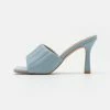 NA-KD STRAIGHT QUILT STILETTO - Mules à Talons - Light Blue -NA-KD Soldes Magasin 135c6d5307c94f43a019130301f21b05