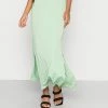 NA-KD FLOWY MIDI SKIRT - Jupe Trapèze - Pistachio