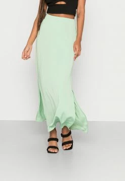 NA-KD FLOWY MIDI SKIRT - Jupe Trapèze - Pistachio