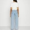NA-KD VINTAGE LOOK WIDE SIDE SLIT - Jean Boyfriend - Light Blue -NA-KD Soldes Magasin 15a82d697836486ba27a44006e654057