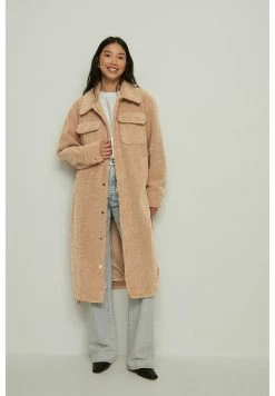 NA-KD TEDDYMANTEL MIT GÜRTEL - Veste D'hiver - Beige