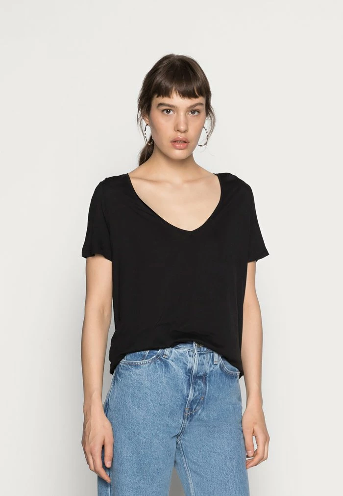 NA-KD 2 PACK V-NECK TEE - T-shirt Basique - Black/white 3 NA-KD 2 PACK V-NECK TEE - T-shirt Basique - Black/white – Image 3