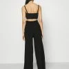 NA-KD X ZALANDO EXCLUSIVE SOFT RIBBED PANTS - Pantalon Classique - Black -NA-KD Soldes Magasin 1aa25f660dbb4c8485220b0480b4d5e4