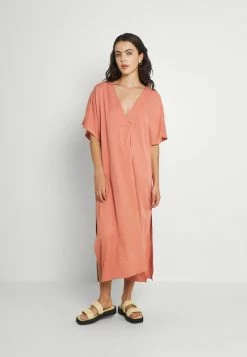 NA-KD CAFTAN MIDI DRESS - Robe De Jour - Rust