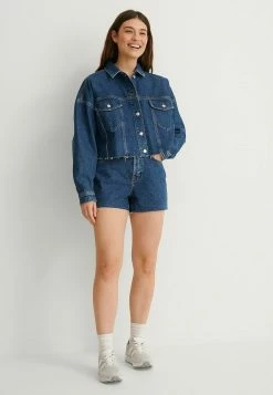 NA-KD Short En Jean - Mid Blue