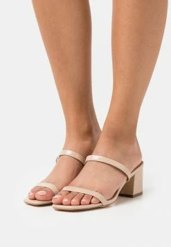 NA-KD SQUARED TWO STRAP - Mules à Talons - Beige