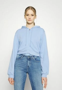 PAMELA REIF X NA-KD - ZIP DETAIL HOODIE - Sweat à Capuche Zippé - Dusty Blue