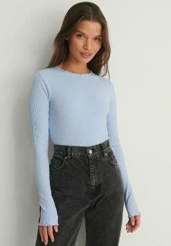NA-KD MIT LANGEN ÄRMELN - Pullover - Dusty Blue