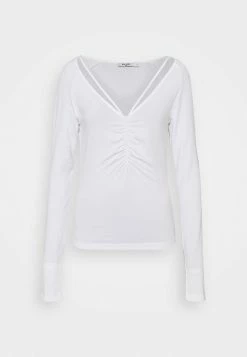NA-KD NECK DETAIL - T-shirt à Manches Longues - Off White