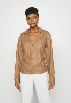 NA-KD CINCHED WAIST - Chemisier - Beige