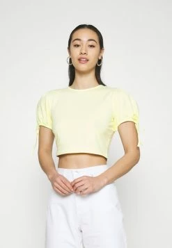 NA-KD CROPPED - T-shirt Imprimé - Yellow