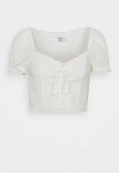 PAMELA REIF X NA-KD - DETAIL CROPPED - Blouse - White