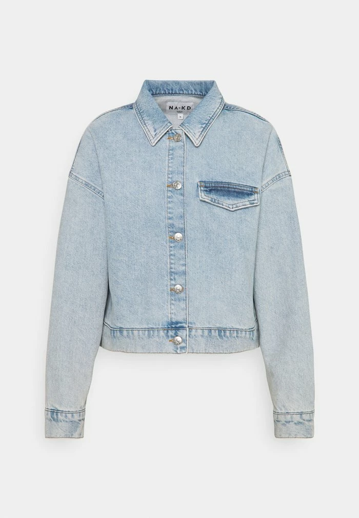 NA-KD CROPPED JACKET - Veste En Jean - Light Blue 1 NA-KD CROPPED JACKET - Veste En Jean - Light Blue
