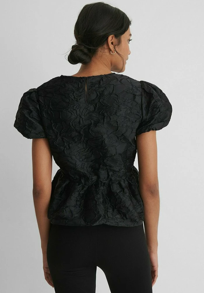 NA-KD STRUCTURED DRAWSTRING - Blouse - Black 2 NA-KD STRUCTURED DRAWSTRING - Blouse - Black – Image 2