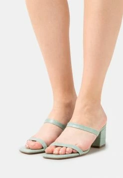 NA-KD SQUARED STRAP - Mules à Talons - Green