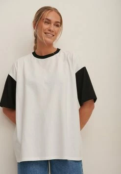NA-KD OVERSIZED BOXY - T-shirt Imprimé - White