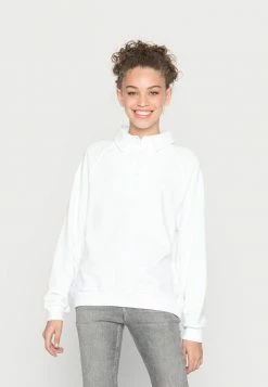 NA-KD BUTTON-UP COLLAR OVERSIZED SWEATER - Sweatshirt - White