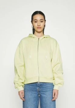NA-KD BALLOON SLEEVE ZIP UP HOODIE - Sweat à Capuche Zippé - Yellow
