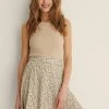 NA-KD Jupe Trapèze - Beige Flower -NA-KD Soldes Magasin 2bf55089e4e245dbbc0df5331846f867